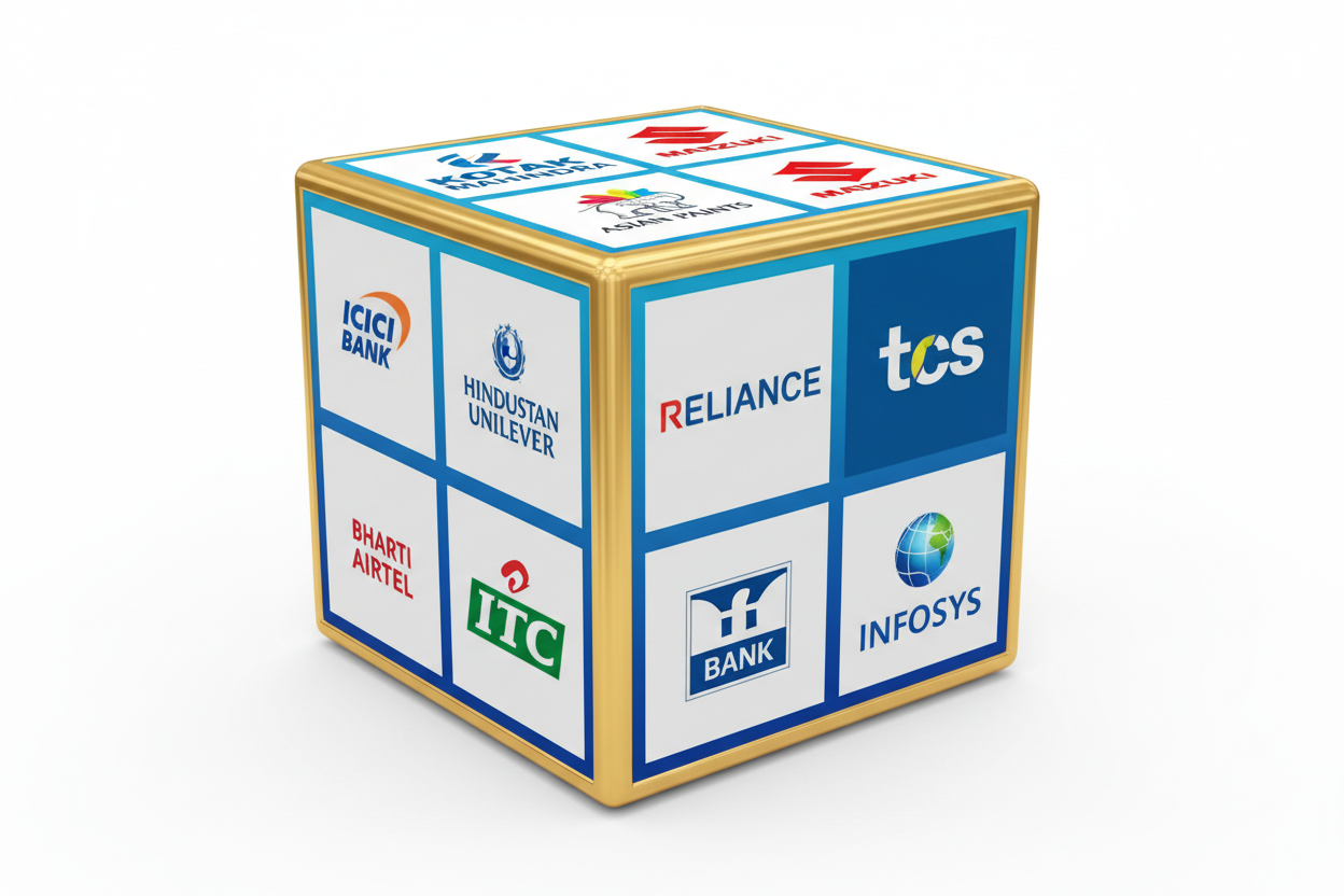 3D Cube Multiple Logos View 1