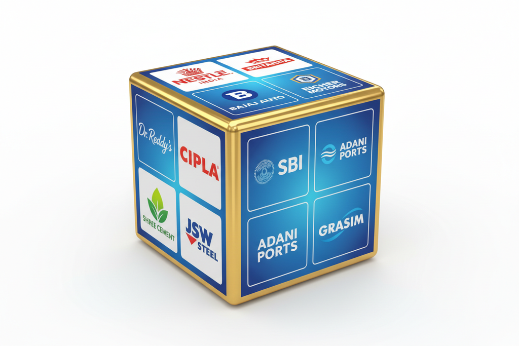 3D Cube Multiple Logos View 3